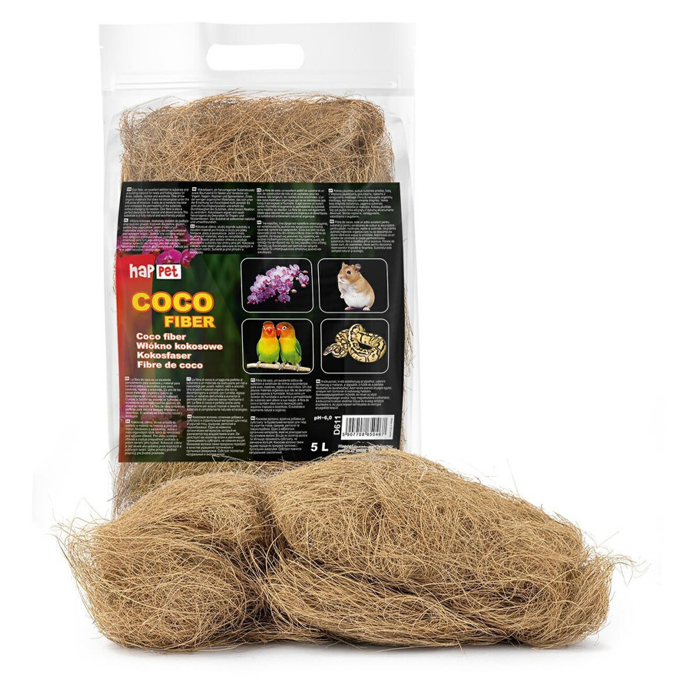 Happet Włókno Kokosowe 5L Naturalne Coco Fiber do Terrarium